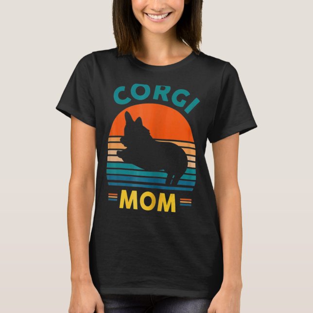 T-shirt Mère Corgi Rétro Chienne Propriétaire d'Animal de  (Devant)