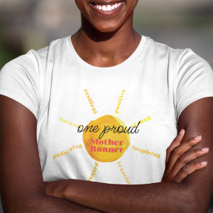 T-shirt Mère coureuse Yellow Sunshine Aquarelle personnali