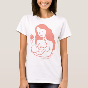 T-shirt Mère d'allaitement au sein et bébé, consommatio