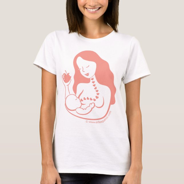 T-shirt Mère d'allaitement au sein et bébé, consommation (Devant)