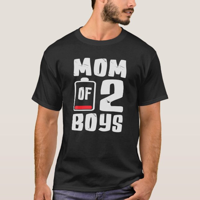 T-shirt MÈRE DE 2 GARÇONS Du Fils Fête des mères Anniversa (Devant)