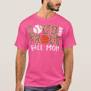 T-shirt Mère De Bal Léopard De Baseball Léopard Et Fier