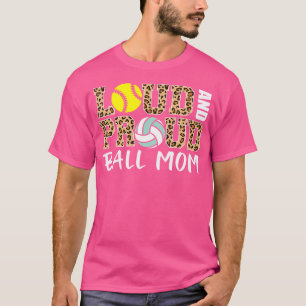 T-shirt Mère de balle forte et fière maman Leopard Softbal