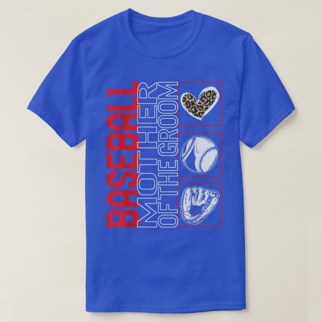T-shirt Mère de baseball du marié jour de match léopard en (Design devant)