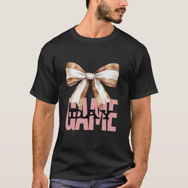 T-shirt Mère de baseball Tee Sports Mama Coquette Bow Game (Devant)