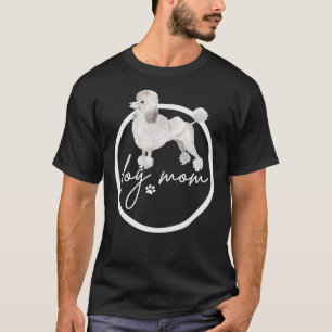 T-shirt Mère de caniche gris blanc