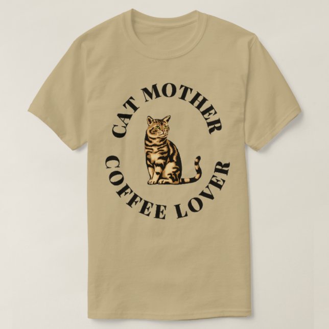 T-shirt Mère de chat amant de café 19 (Design devant)