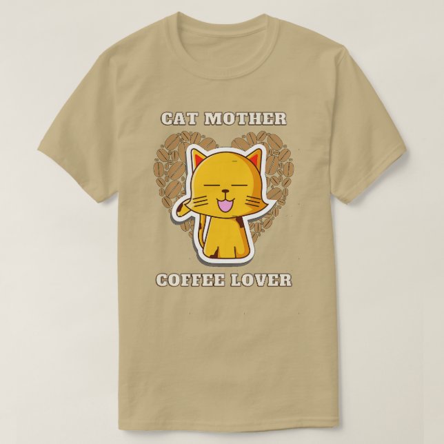 T-shirt Mère de chat amateur de café 221 (Design devant)