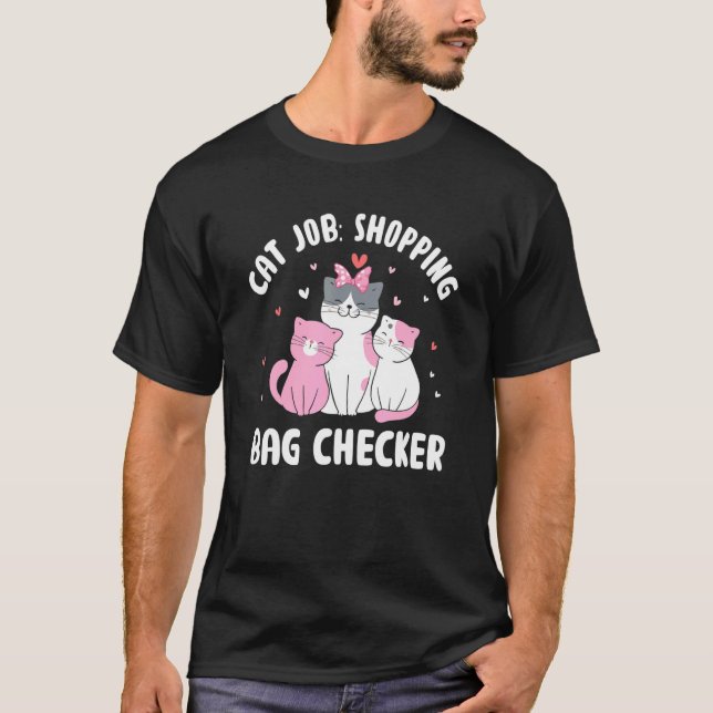T-shirt Mère de chat Chien de contrôle de sac de courses H (Devant)