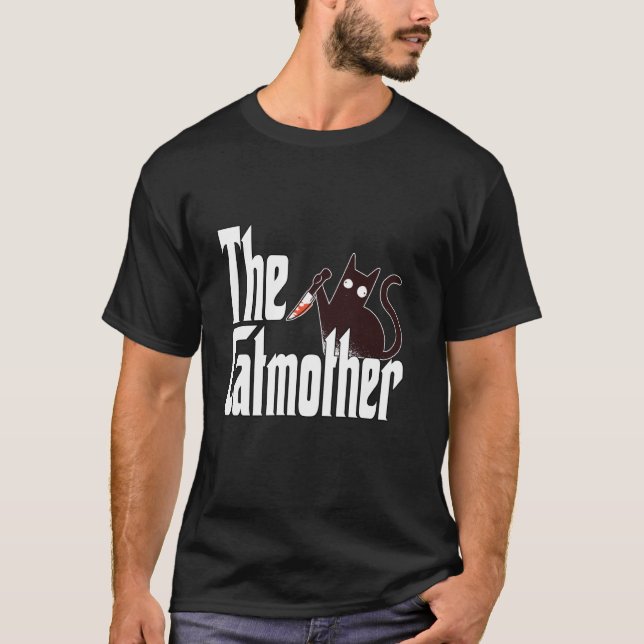 T-shirt Mère de chat drôle Catmère Chat noir fou Mère chat (Devant)