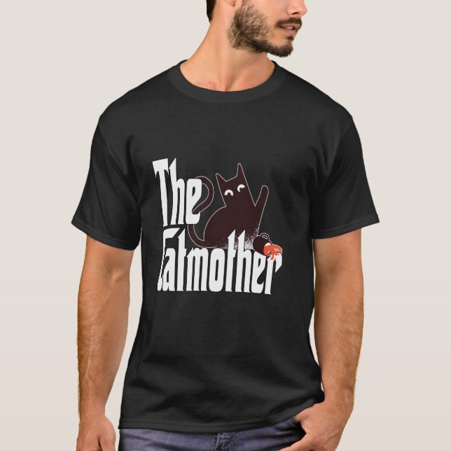T-shirt Mère de chat drôle Catmère Chat noir maman féline  (Devant)