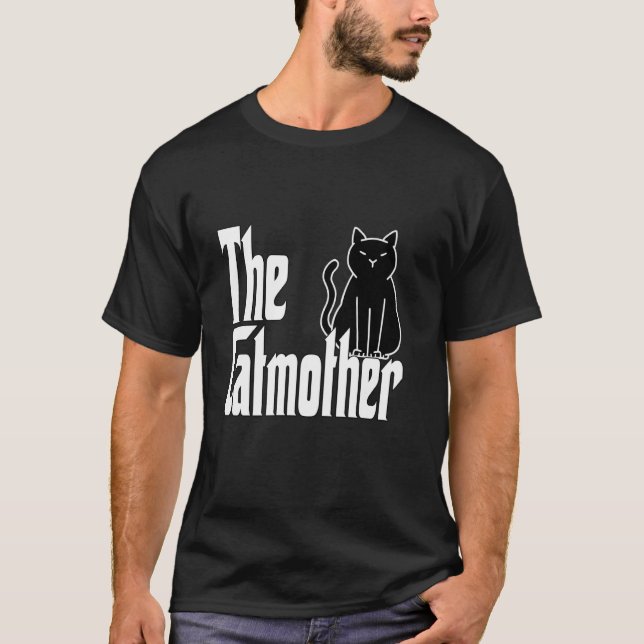 T-shirt Mère de chat drôle Catmère Chat noir Maman Kitty (Devant)
