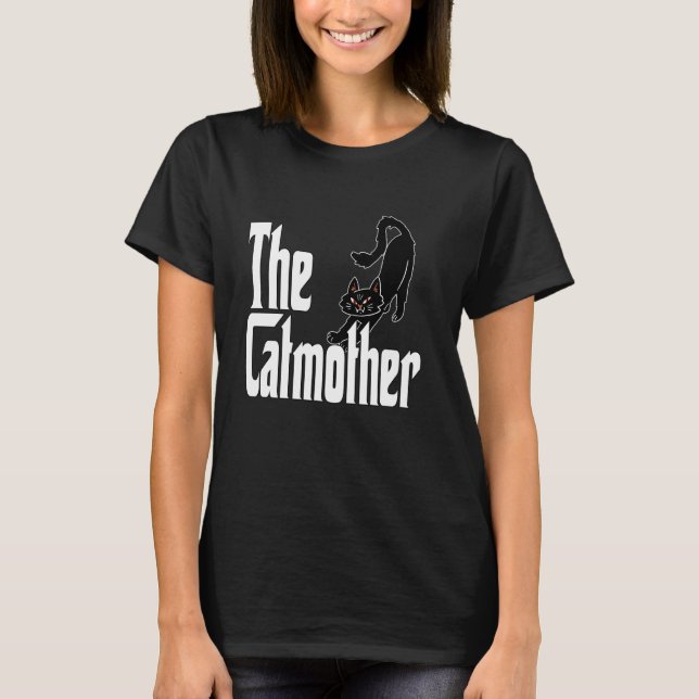 T-shirt Mère de chat drôle Catmère Chat noir Maman Kitty (Devant)
