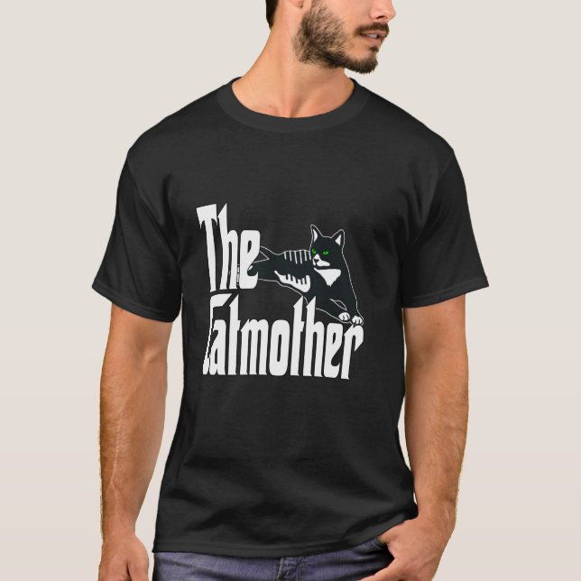 T-shirt Mère de chat drôle Catmère Chat noir Maman Kitty (Devant)