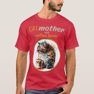 T-shirt Mère de chat et amoureux du café