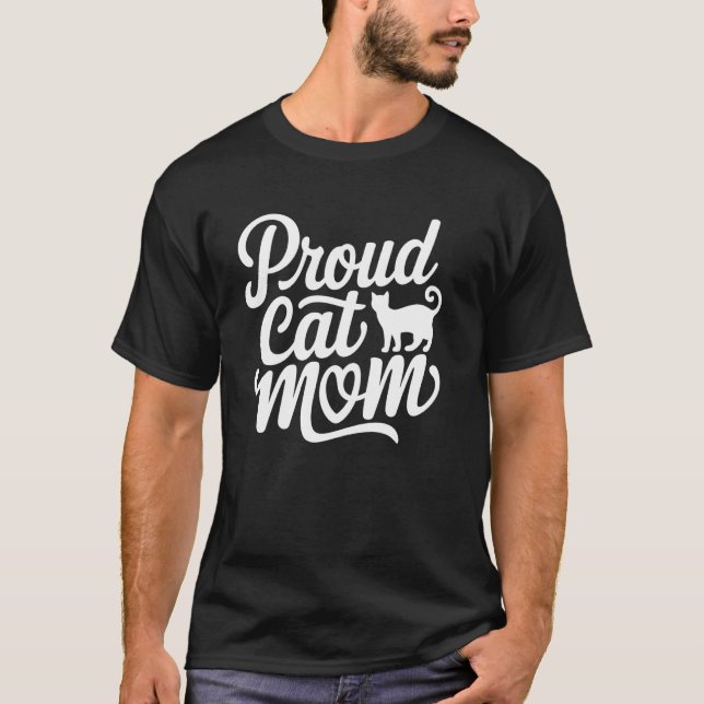 T-shirt Mère de chat fière (Devant)