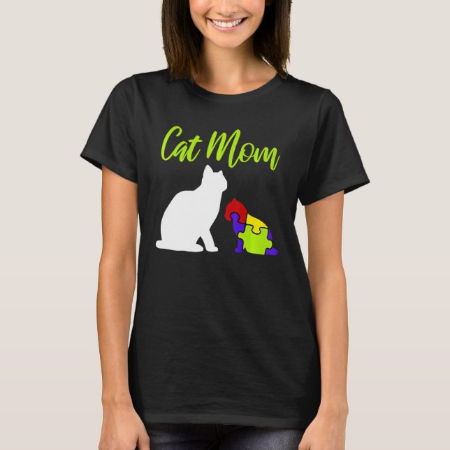 T-shirt Mère de chat fière Autisme Mère Asperger TSA Autis (Devant)