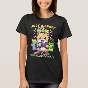 T-shirt Mère de chat folle qui aime les chats de jeu au ch