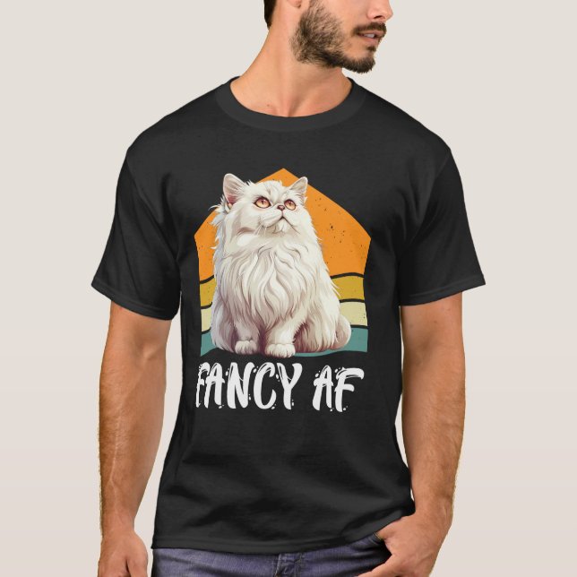 T-shirt Mère de chat persan FANCY AF Propriétaire de chat  (Devant)