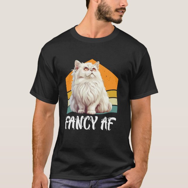 T-shirt Mère de chat persan FANCY AF Propriétaire de chat  (Devant)