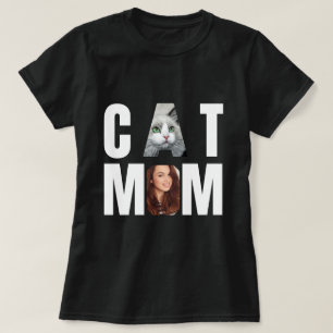 T-shirt Mère de chat personnalisée, photo de chat