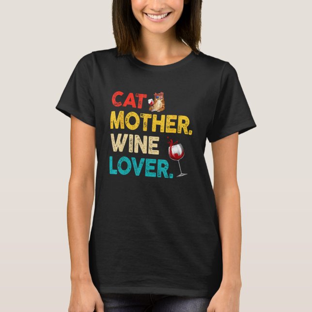 T-shirt Mère de chat Vin   Mère propriétaire de chat De la (Devant)