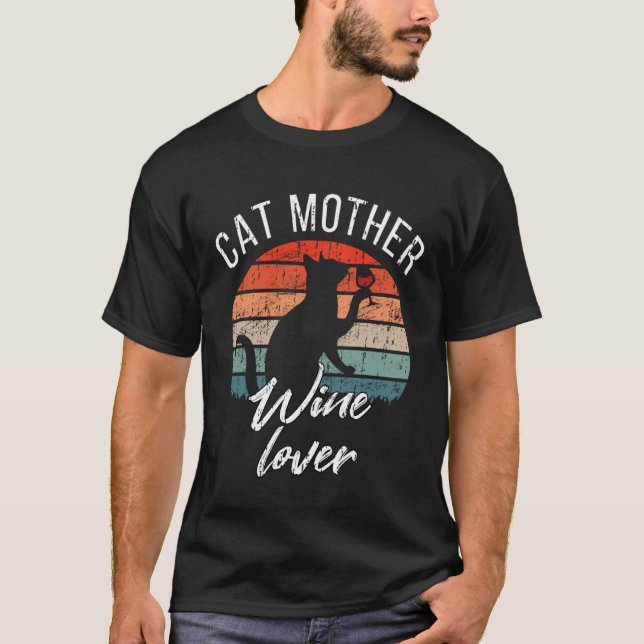 T-shirt Mère de chat Vin   Propriétaire de chat (Devant)