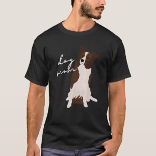 T-shirt Mère de chien Border Collie blanc et rouge Mère de