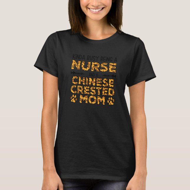 T-shirt Mère de chien infirmière occupée - Maman Crested c (Devant)