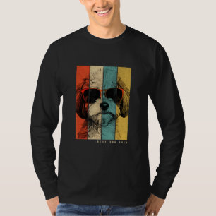 T-shirt Mère de chien Maltipoo vintage père enfants hommes