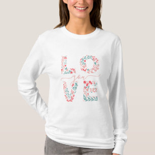 T-shirt mère de jour maman Vous aimer Floral Élégant Scrip