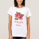 T-shirt Mère de la chambre Floral Tropical Hibiscus Rouge<br><div class="desc">Ce t-shirt Mother of the Groom présente un motif floral tropical hibiscus rouge aquarelle. Personnalisez-le avec votre propre texte. Des produits correspondants sont disponibles. Visitez notre magasin ou consultez nos pages de collection pour voir la gamme complète.</div>