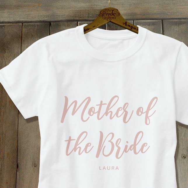 T-shirt Mère de la Mariage mariée Dusty rose blanc (Créateur téléchargé)