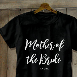 T-shirt Mère de la mariée Coutume de mariage Noir Blanc