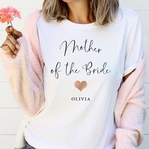 T-shirt Mère de la mariée Script tendance et coeur