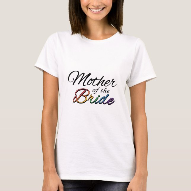 T-shirt Mère de la typographie de mariée Lesbian Pride (Devant)