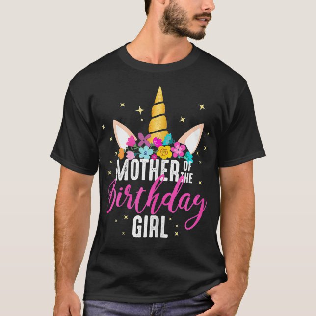 T-shirt Mère De L'Anniversaire Fille Mommy Cadeaux Unicorn (Devant)