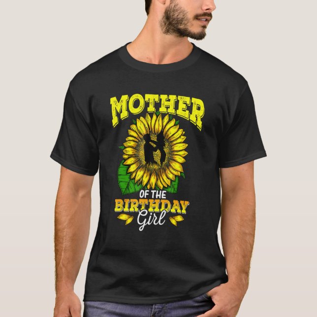 T-shirt Mère De L'Anniversaire Fille Tournesol Parc Annive (Devant)