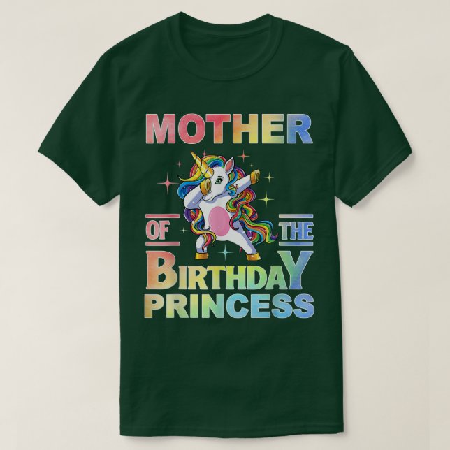 T-shirt Mère De L'Anniversaire Princesse Dabbing Unicorn G (Design devant)