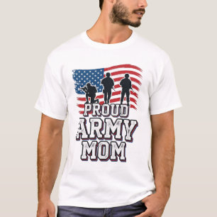 T-shirt Mère de l'armée fière Vintage Militaire Patriotiqu