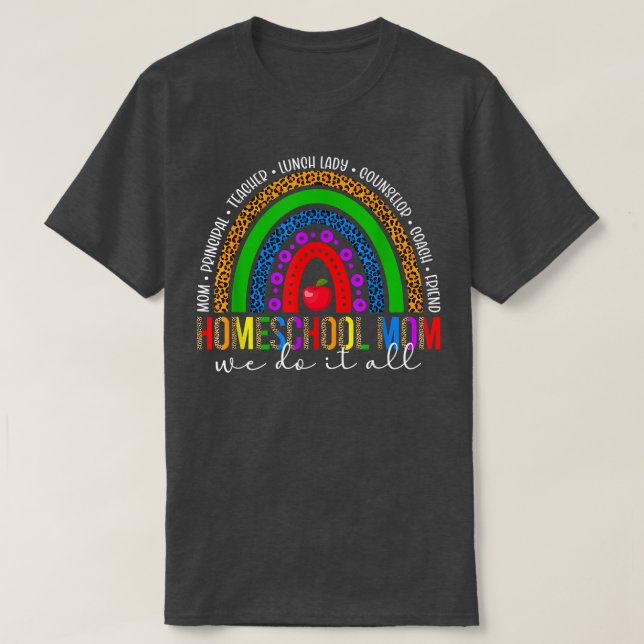 T-shirt Mère de l'école maternelle Rainbow Mère de l'école (Design devant)