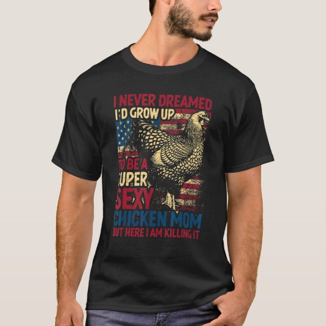 T-shirt Mère de poulet patriotique (Devant)