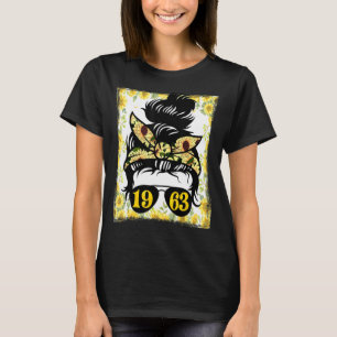 T-shirt Mère De Tournesol Née En 1963 Jardin D'Anniversair