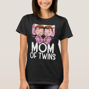 T-shirt Mère de Twins Girls Announcement of Two Twin Daugh