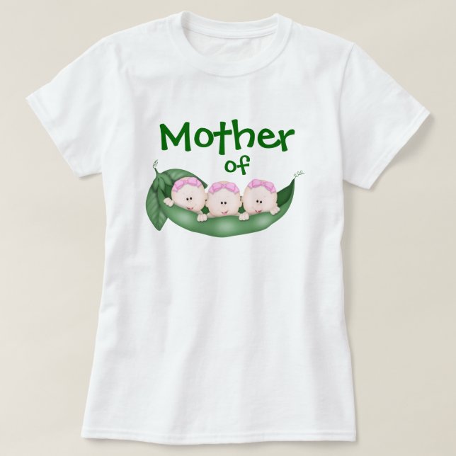 T-shirt Mère des filles triplées (Design devant)