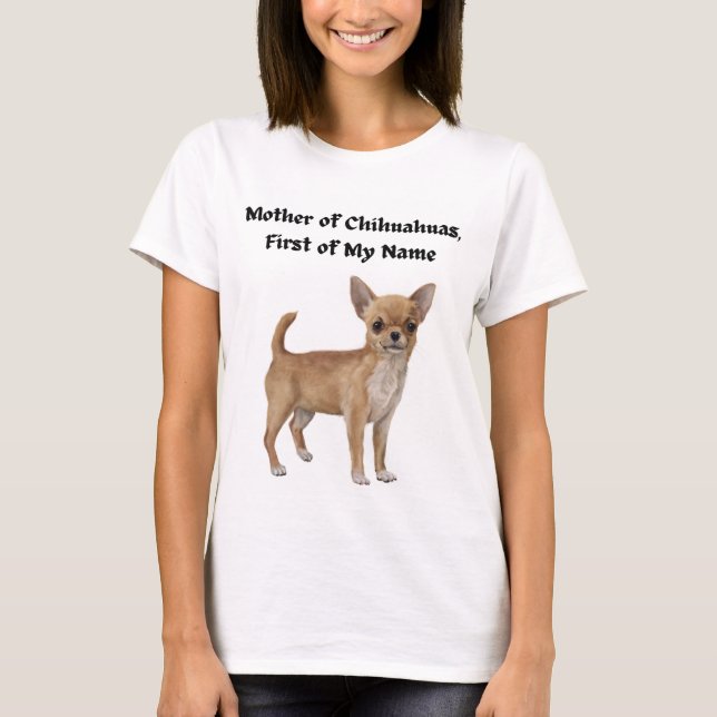 T-shirt Mère du Chihuahuas, Prénom de mon nom (Devant)