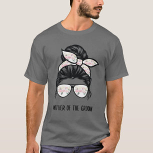 T-shirt Mère Du Groom Messy Bun Fleur Des Cheveux