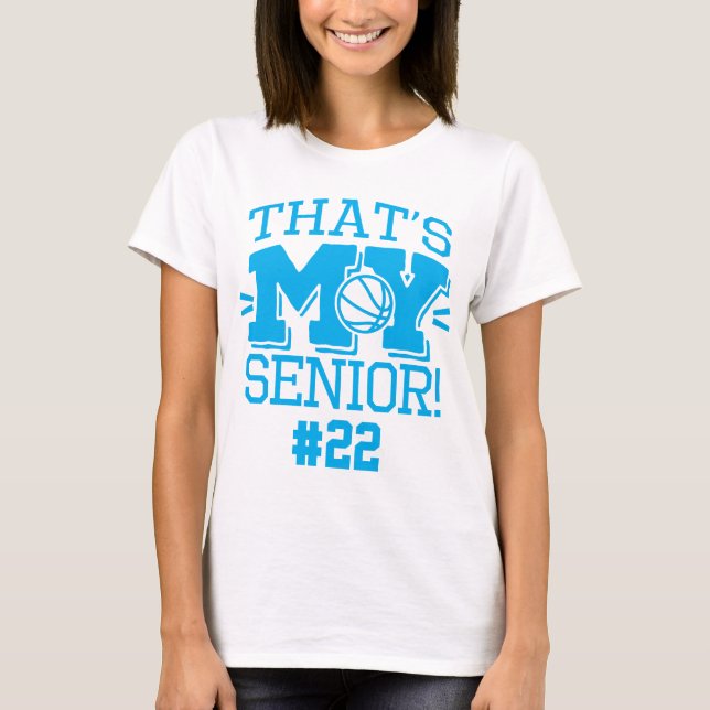 T-shirt Mère du numéro de maillot et nom du senior de bask (Devant)