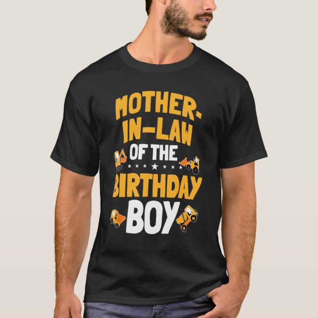 T-shirt Mère En Droit De L'Anniversaire Boy Construction T (Devant)