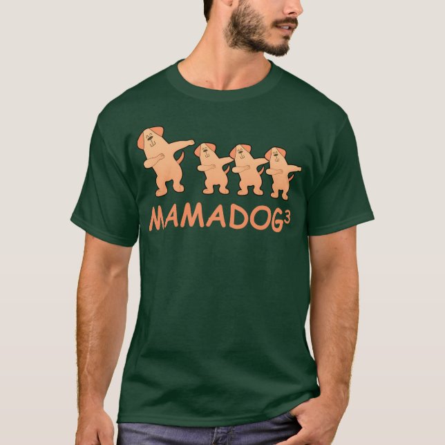 T-shirt Mère enceinte triplé ami chien (Devant)
